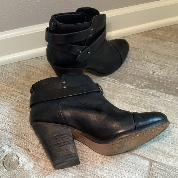 Rag & Bone, Black Leather Harrow Booties 6.5 Boots, EU 37 - Picture 7 of 10